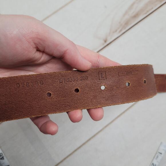 Fossil tooled floral studded leather patchwork belt boho bohemian L main image 5